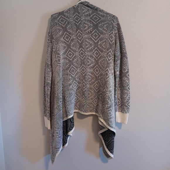 AVA & VIV Women’s X Open Cardigan Waterfall Black Gray White - Picture 5 of 6